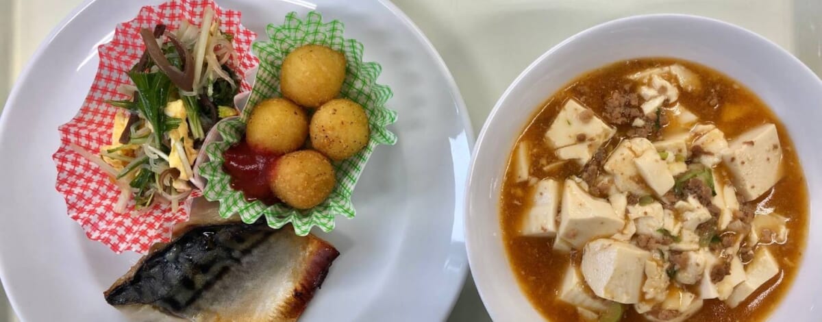 【親和の学生寮】今日の晩ごはん☆焼き魚と麻婆豆腐