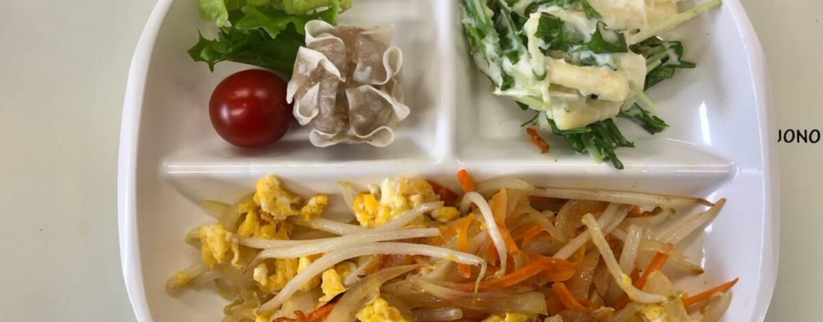 【親和の学生寮】今日の朝ごはん☆もやしのたまご炒めとしゅうまい