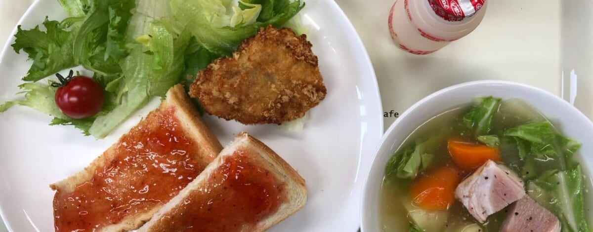 【親和の学生寮】今日の朝ごはん☆ヒレカツとポトフ