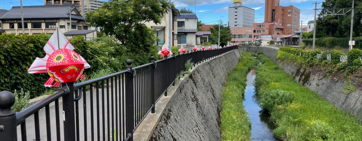 金魚ねぷたと青い空。