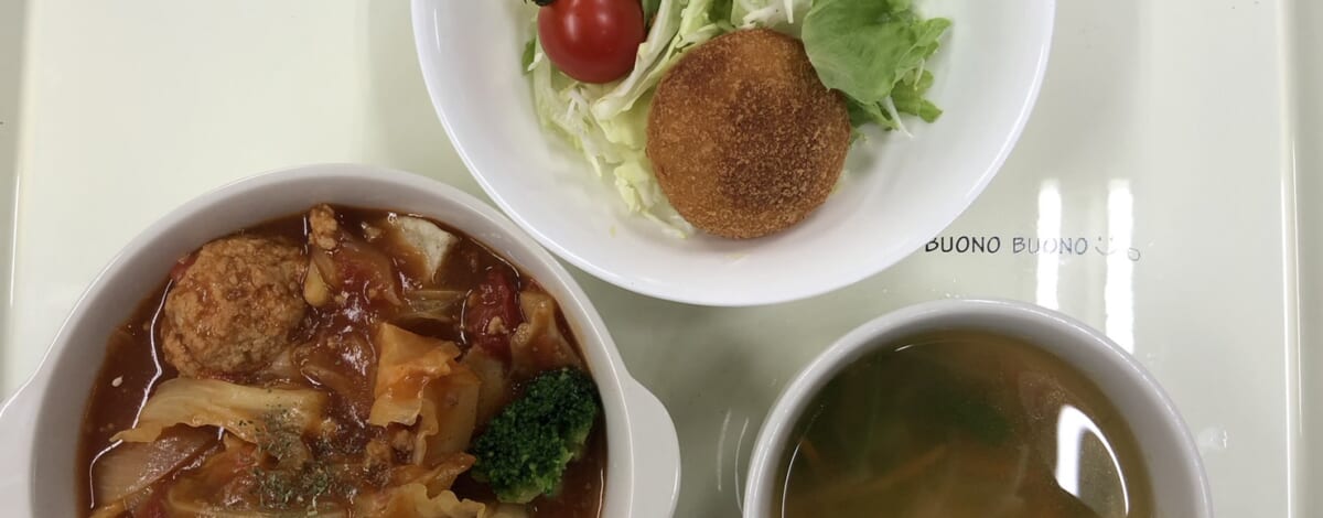 【親和の学生寮】今日の晩ごはん☆ミートボールのトマト煮