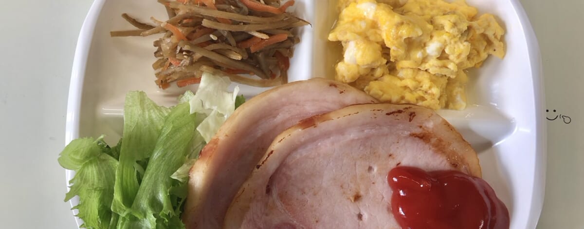 【親和の学生寮】今日の朝ごはん☆焼きハム