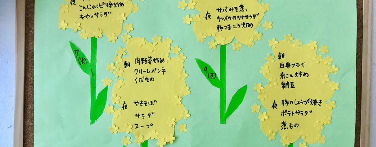 【親和の学生寮】今週のメニュー（5/7～5/10）