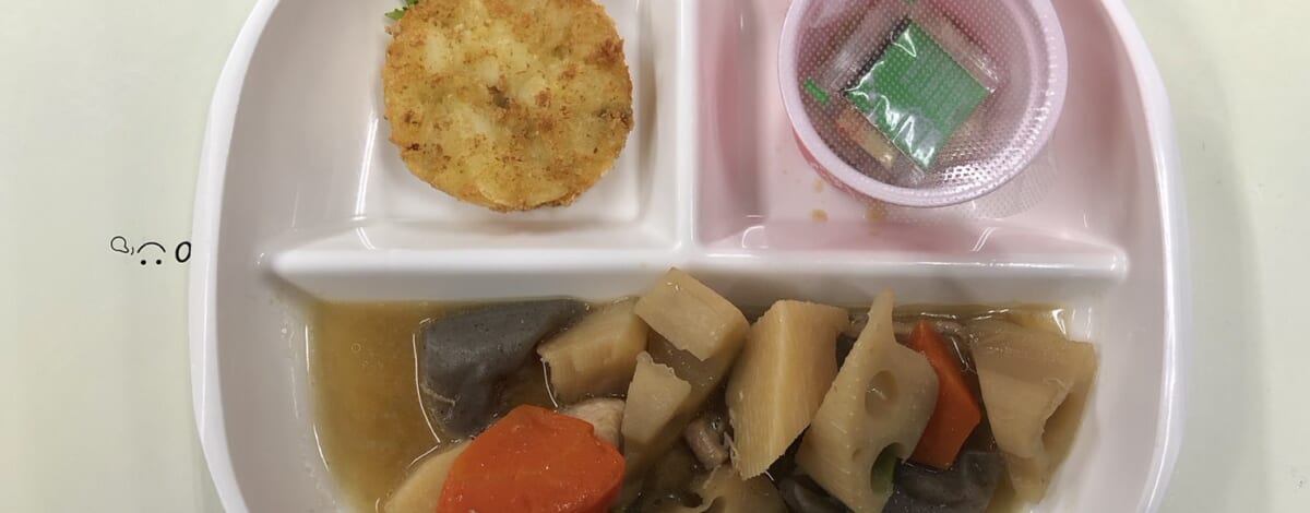 【親和の学生寮】今日の朝ごはん☆筑前煮とハッシュポテト